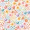 Embroidery seamless pattern. Beautiful flowering meadow with multicolor flowers.