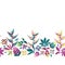 Embroidery seamless vector border with beautiful tropical flowers. Bright vector folk floral ornament on white background.
