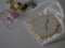 Embroidery stick flower pattern on Fabric handmade DIY sewing accessories have canvas wood hoop and thread put on white background