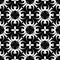 Embroidery textured floral vector seamless pattern. Grunge ornamental tapestry background. Repeat black and white backdrop.