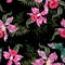 Embroidery trend floral seamless pattern with orchids and butter