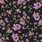 Embroidery trend floral seamless pattern with pansies and forget