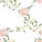 Embroidery vintage floral seamless pattern with red roses.