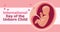 Embryo in mother\\\'s uterus. International day of the unborn child. Illustration, banner