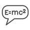 Emc2 formula in popup window, physics line icon, education concept, Einstein equation vector sign on white background