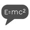 Emc2 formula in popup window, physics solid icon, education concept, Einstein equation vector sign on white background