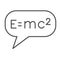 Emc2 formula in popup window, physics thin line icon, education concept, Einstein equation vector sign on white