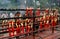 Emeishan, China: Candles at Wan Nian Temple