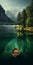 Emerald And Brown: A Stunning 8k Resolution Boat On A Swiss Lake