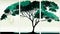 Emerald Canopy - A Minimalist Green AI Art of a Tree, Made with Generative AI