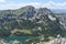 The emerald colored Å krka`s lakes seen from the Planinica peak