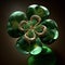 Emerald crystal four leaf clover