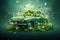 Emerald Elegance: A Classic Car Enveloped in Nature's Splendor - Generative AI