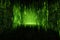 Emerald emanation: matrix code wallpaper in green, generative AI