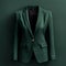 Emerald Green Blazer With Button - Hd 3d Realistic Render