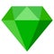 Emerald green gem vector icon
