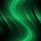 Emerald green gradient background. Wavy shiny lines.