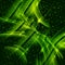 Emerald green gradient background. Wavy shiny lines.