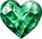 Emerald Heart Watercolor Clipart
