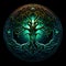 Emerald Journey through the Enigmatic Celtic Tree of Life and Death, Generative AI