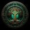 Emerald Journey through the Enigmatic Celtic Tree of Life and Death, Generative AI