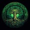 Emerald Journey through the Enigmatic Celtic Tree of Life and Death, Generative AI