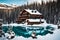 Emerald Lake Lodge is overlooking a glacial lake Generated AI