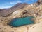 Emerald lakes and stratovolcano Ngauruhoe