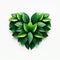 Emerald Love, Leaves Creating a Heart, Generative AI