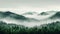 Emerald Mist: A Modern Art Landscape Of Misty Green Forest