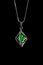 Emerald pendant isolated