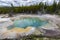 Emerald Spring at hot volcanic pool in Yellowstone National Park