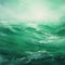 Emerald Waves: A Green Romanticism Seascape Abstract