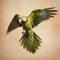 Emerald Wings: The Enchanting Flight of a Green Parrot