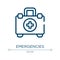 Emergencies icon. Linear vector illustration from soccer collection. Outline emergencies icon vector. Thin line symbol for use on