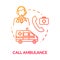 Emergency, ambulance call concept icon. First aid service, healthcare, hospital call centre hotline. Medical assistance
