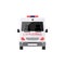 Emergency ambulance car from front view - white medical transportation vehicle