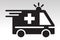 Emergency ambulance truck services flat icon on a transparent background