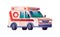 Emergency ambulance van first aid medical car icon