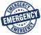 Emergency blue grunge round vintage stamp