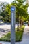 Emergency blue light safety call box on a college campus