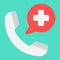 Emergency call flat icon, medicine and healthcare