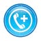 Emergency call icon floral blue round button