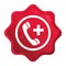 Emergency call icon misty rose red starburst sticker button