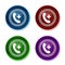 Emergency call icon shiny round buttons set illustration