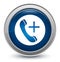 Emergency call icon starburst shiny blue round button illustration design concept