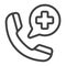 Emergency call line icon, medicine and healthcare