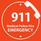 Emergency Call Number. Vector and illustration graphic style, Police Fire Medical Emergency Symbol