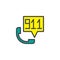 Emergency calling service filled outline icon