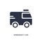 emergency car facing right icon on white background. Simple element illustration from mechanicons concept